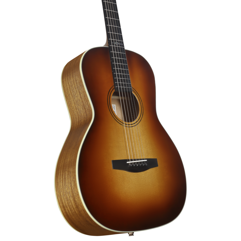 Alvarez Laureate LT60e 000-12 Fret Acoustic-Electric Guitar in Sunset featuring a 12-fret design, balanced 000 body tone, premium Laureate craftsmanship, and onboard electronics for studio and stage use.