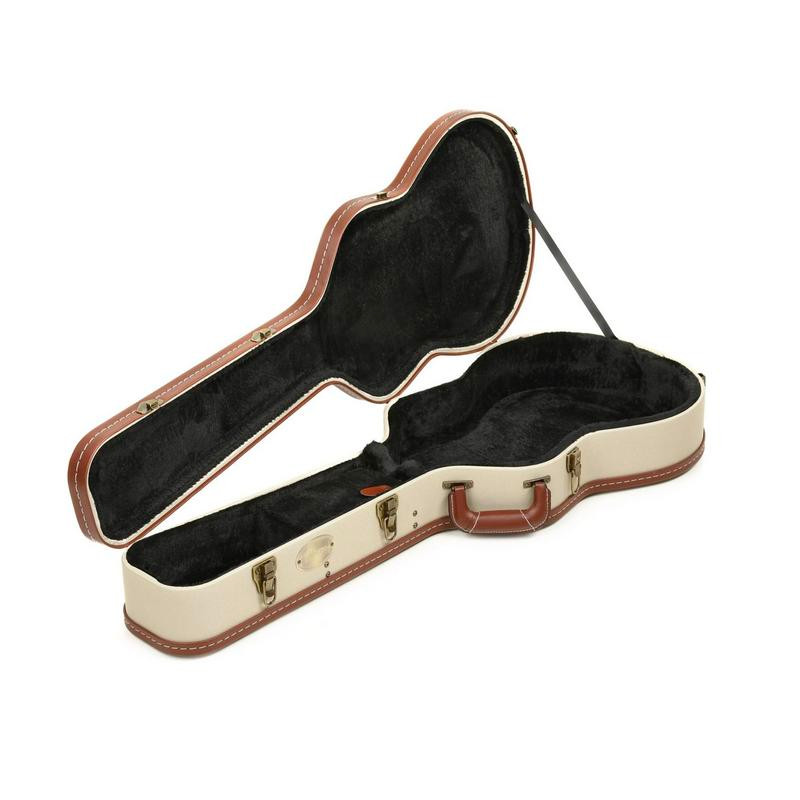 Alvarez CC1 Deluxe Classical Guitar Wood Case featuring a durable wooden exterior, plush protective interior lining, secure latches, and classic design made to fit standard classical guitars.