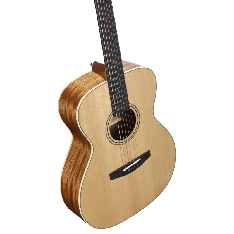 Alvarez Laureate LF60e Folk/OM Acoustic-Electric Guitar featuring an OM body, natural finish, balanced tonal response, premium Laureate craftsmanship, and onboard electronics for live and studio performance.
