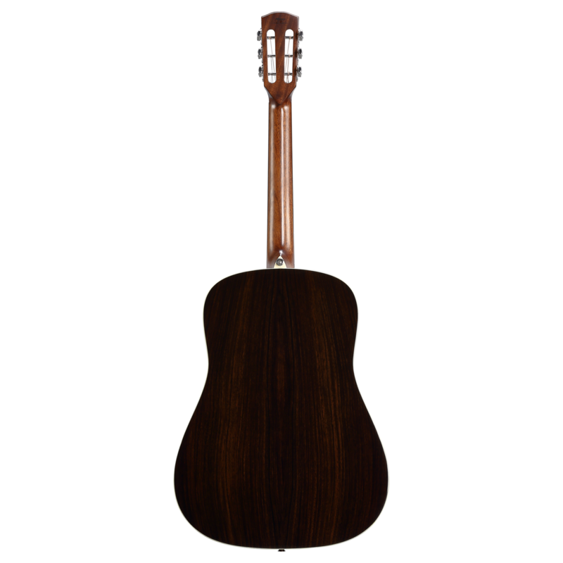 Alvarez Laureate LDR70e Dreadnought Slope Acoustic-Electric Guitar in Herringbone Sunset featuring a vintage slope-shoulder body, warm and powerful tone, classic herringbone detailing, and high-quality onboard electronics.