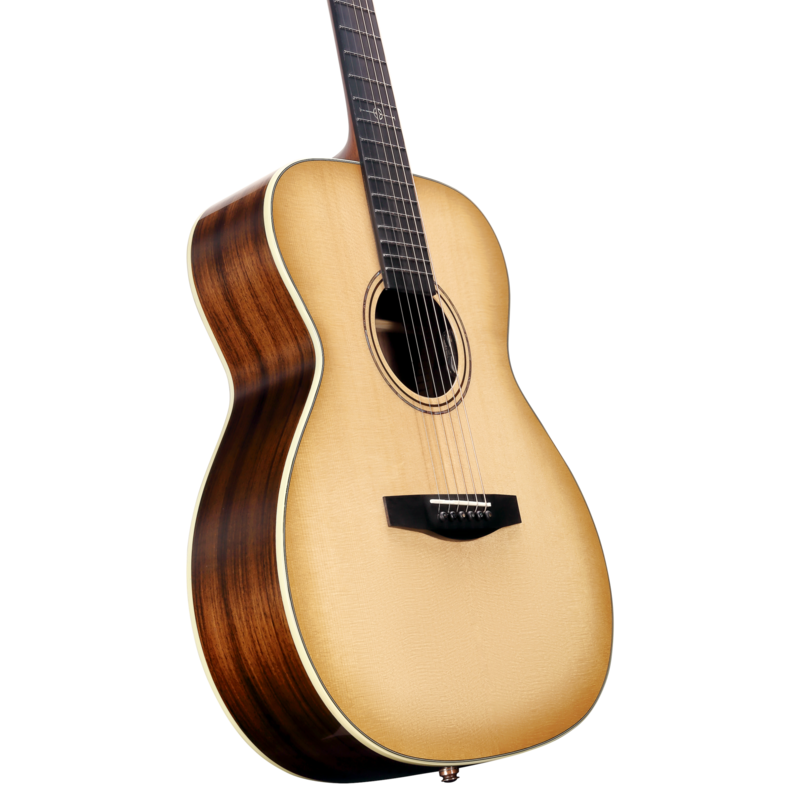 Alvarez Laureate LF70Le Left-Handed Folk/OM Acoustic-Electric Guitar in Daybreak featuring an OM body, left-handed construction, balanced tonal response, premium Laureate detailing, and onboard electronics for studio and stage use.