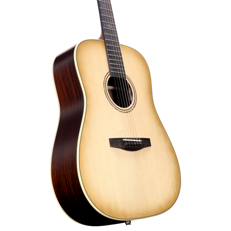 Alvarez Laureate LD70Le Left-Handed Dreadnought Acoustic-Electric Guitar in Daybreak featuring a full dreadnought body, left-handed design, bold low-end projection, and premium onboard electronics for live and studio performance.