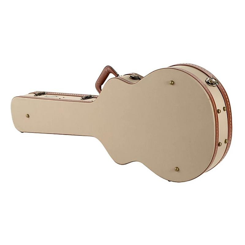 Alvarez JC1 Deluxe Jumbo Guitar Wood Case featuring a durable wooden exterior, plush protective interior, secure latches, and a form-fitted design crafted specifically for jumbo acoustic guitars.