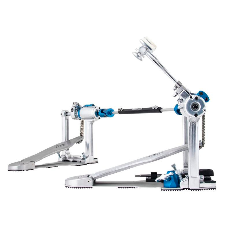 Dixon Precision Coil Chain Drive Double Bass Drum Pedal featuring a responsive chain-drive system, smooth dual-pedal action, adjustable tension, and durable construction engineered for modern drummers.