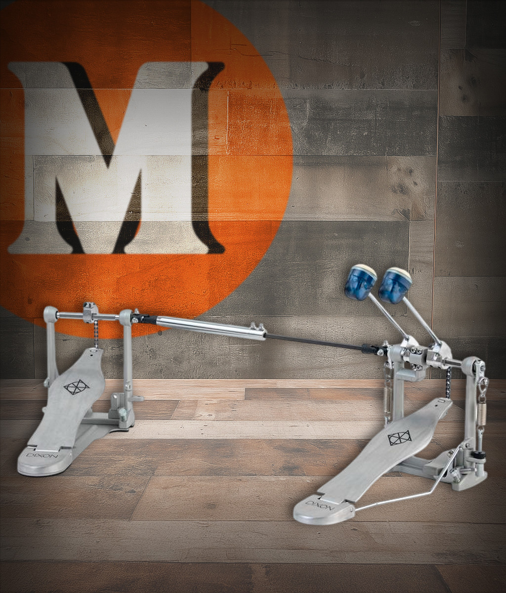 Dixon Precision 100 Double Bass Drum Pedal featuring a dual-pedal design, smooth action, adjustable tension, and durable construction ideal for beginners and intermediate drummers.