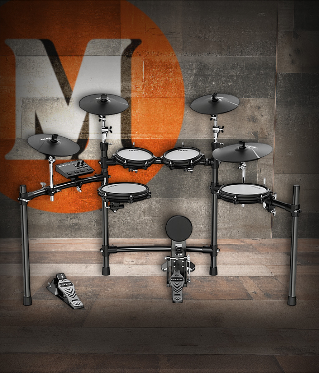 NUX DM-310 All-Mesh Head Digital Drum Kit featuring fully mesh drum pads, responsive triggering, quiet performance, built-in training modes, and versatile sound options ideal for practice and home studios.