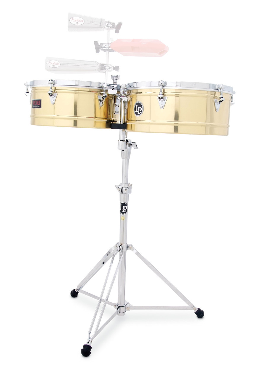 Latin Percussion LP1415-B Prestige 14"/15" Brass Timbales - Chrome Hardware (LP1415-B) | Musician Madness