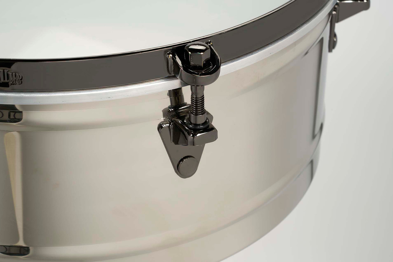 Latin Percussion LP1415-EC E-Class Timbales featuring 14" and 15" chrome and black nickel shells, premium hardware, crisp articulate tone, and modern aesthetics crafted for advanced Latin and salsa percussion performance.