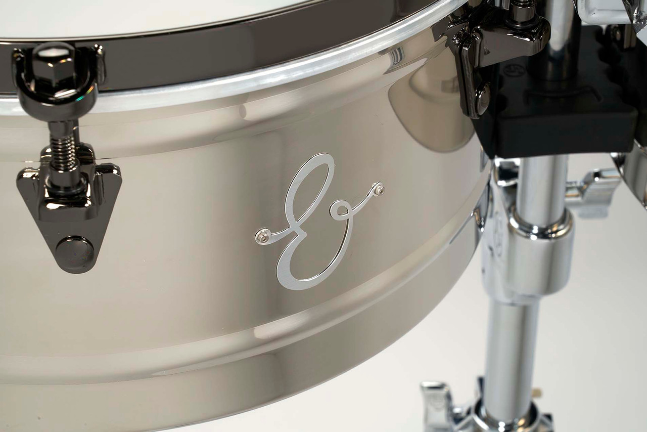 Latin Percussion LP1415-EC E-Class Timbales featuring 14" and 15" chrome and black nickel shells, premium hardware, crisp articulate tone, and modern aesthetics crafted for advanced Latin and salsa percussion performance.