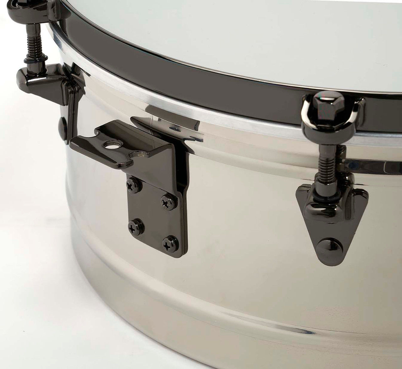 Latin Percussion LP1415-EC E-Class Timbales featuring 14" and 15" chrome and black nickel shells, premium hardware, crisp articulate tone, and modern aesthetics crafted for advanced Latin and salsa percussion performance.
