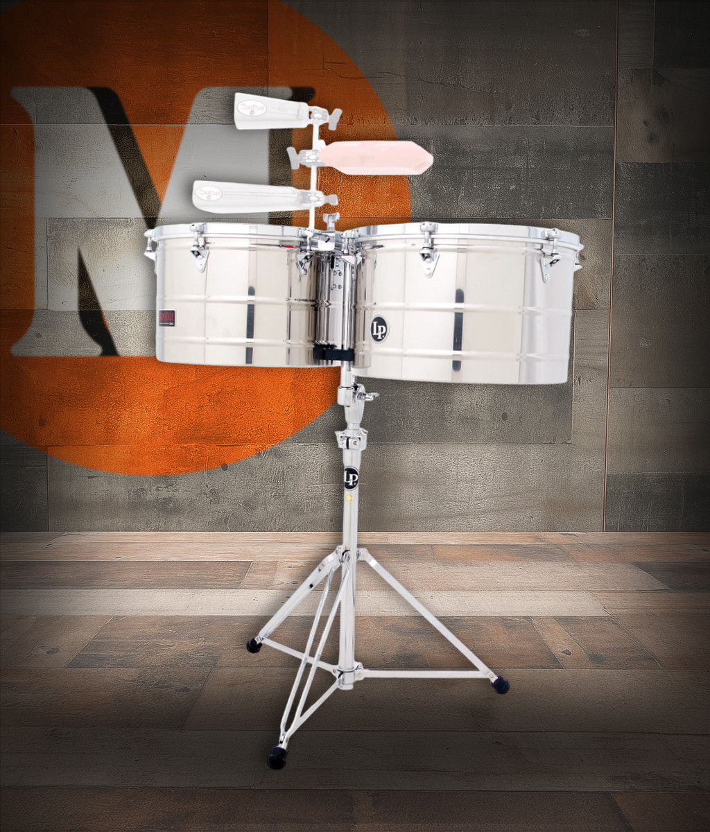 Latin Percussion LP1516-S Prestige 15"/16" Thunder Timbales - Stainless Steel / Chrome (LP1516-S) | Musician Madness