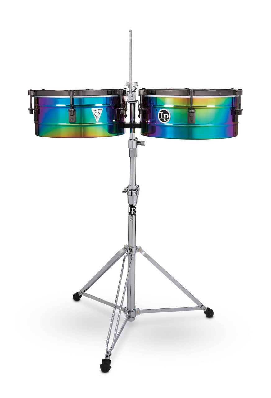 Latin Percussion LP257-TS Tony Succar 14"/15" Signature Timbales - Rainbow / Black Nickel (LP257-TS) | Musician Madness