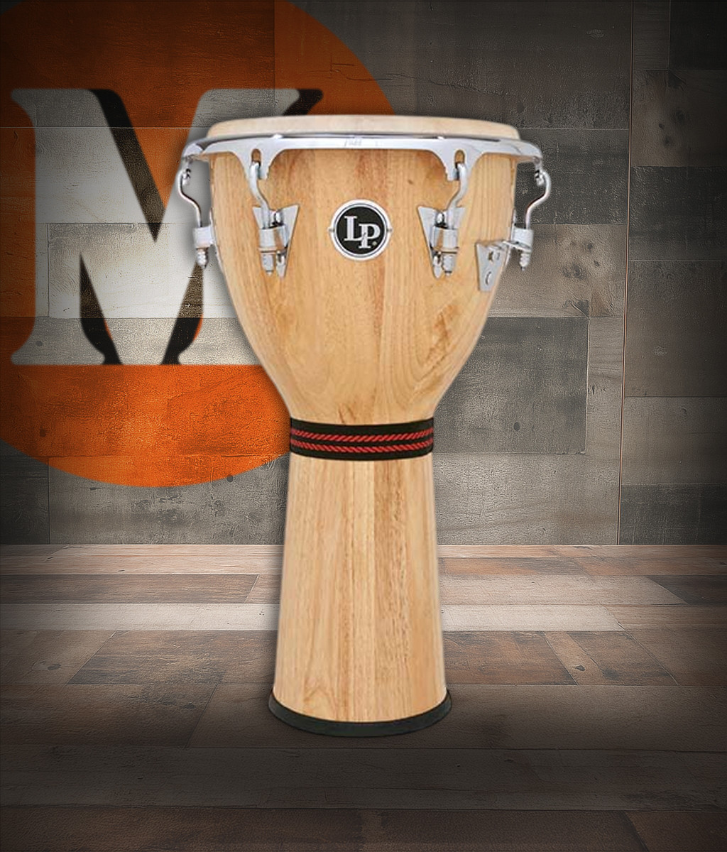 Latin Percussion LP720X Galaxy Classic II 12-1/2" Djembe featuring a natural-finish shell, chrome hardware, premium LP build quality, and deep, resonant tone ideal for world percussion, live performance, and studio recording.