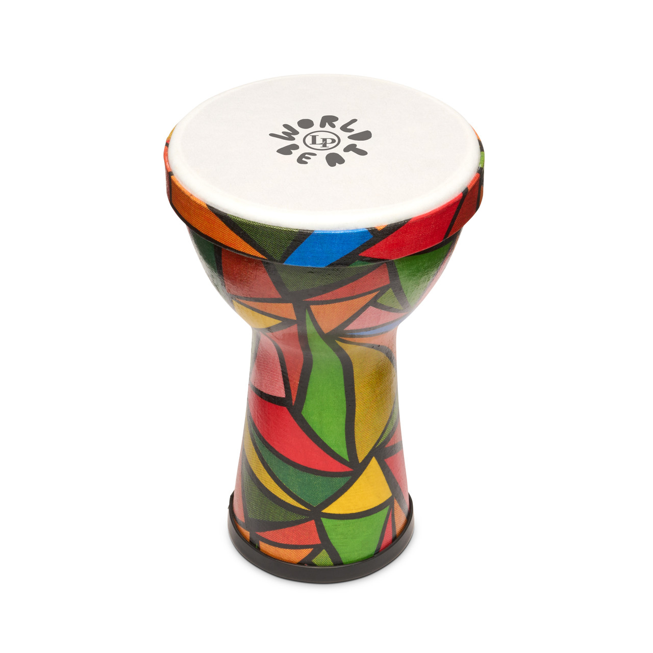 Latin Percussion LP7007 World Beat Pretuned 6" Djembe featuring a lightweight synthetic shell, durable pretuned drumhead, compact size, and bright tone ideal for young players, classrooms, and recreational drumming.