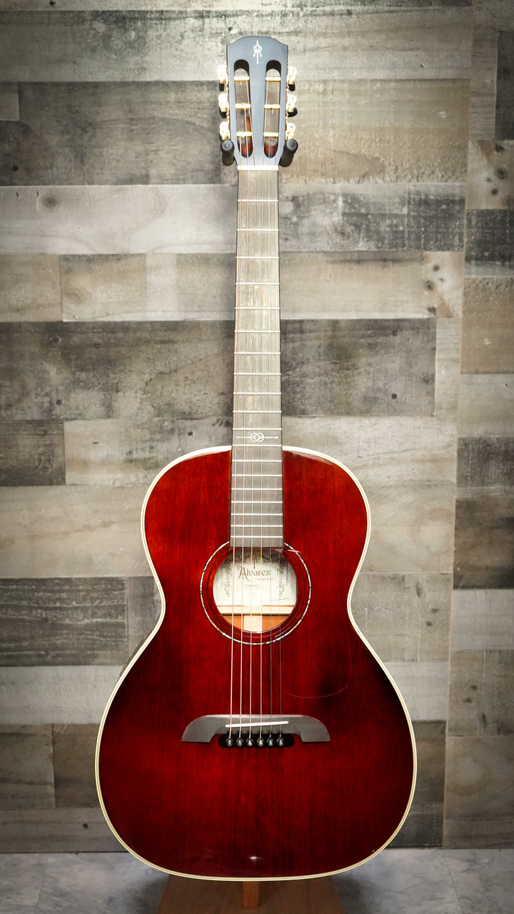 Alvarez PYM66HD Parlor Acoustic Guitar featuring a traditional small-body design, premium mahogany construction, vintage-inspired aesthetics, and warm, focused tone ideal for fingerstyle and blues players.