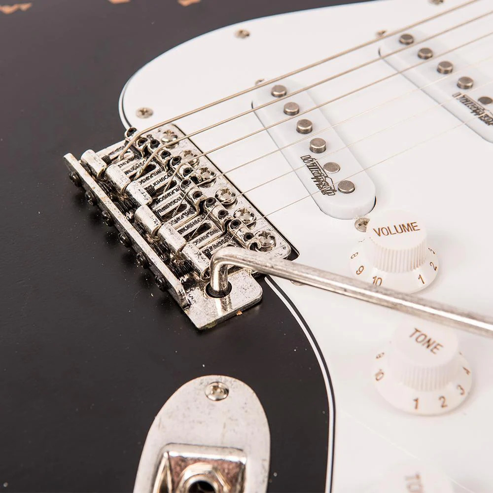 Vintage V6 ICON Electric Guitar - Distressed Boulevard Black (V6MRBK) | Musician Madness