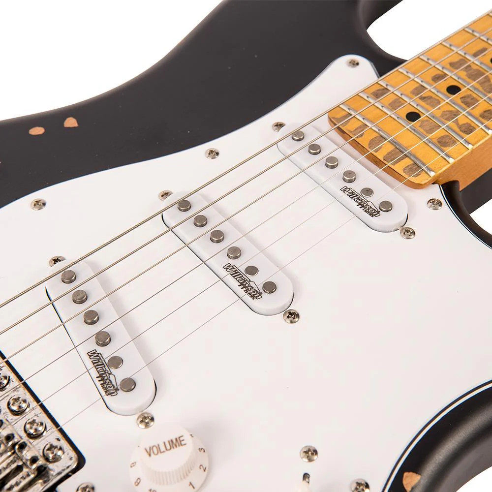 Vintage V6 ICON Electric Guitar - Distressed Boulevard Black (V6MRBK) | Musician Madness