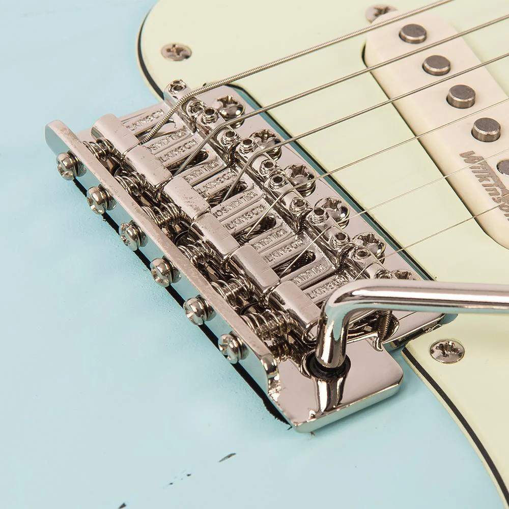 Vintage V6 ICON Electric Guitar - Distressed Laguna Blue (V6MRLB) | Musician Madness
