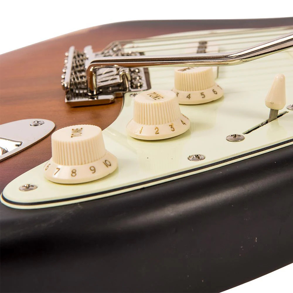 Vintage V6 ICON Electric Guitar - Distressed Sunburst (V6MRSSB) | Musician Madness
