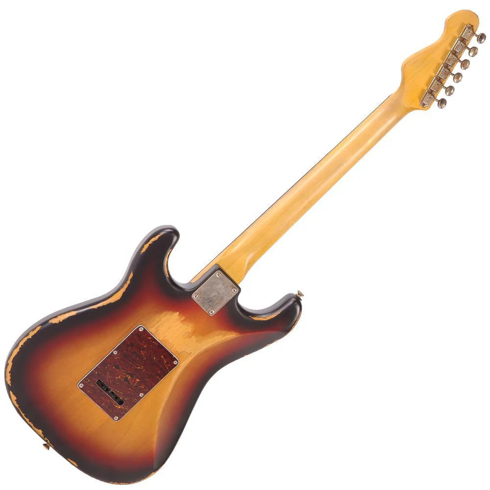 Vintage V6H ICON Electric Guitar - Distressed Tobacco Sunburst (V6HMRSB) | Musician Madness