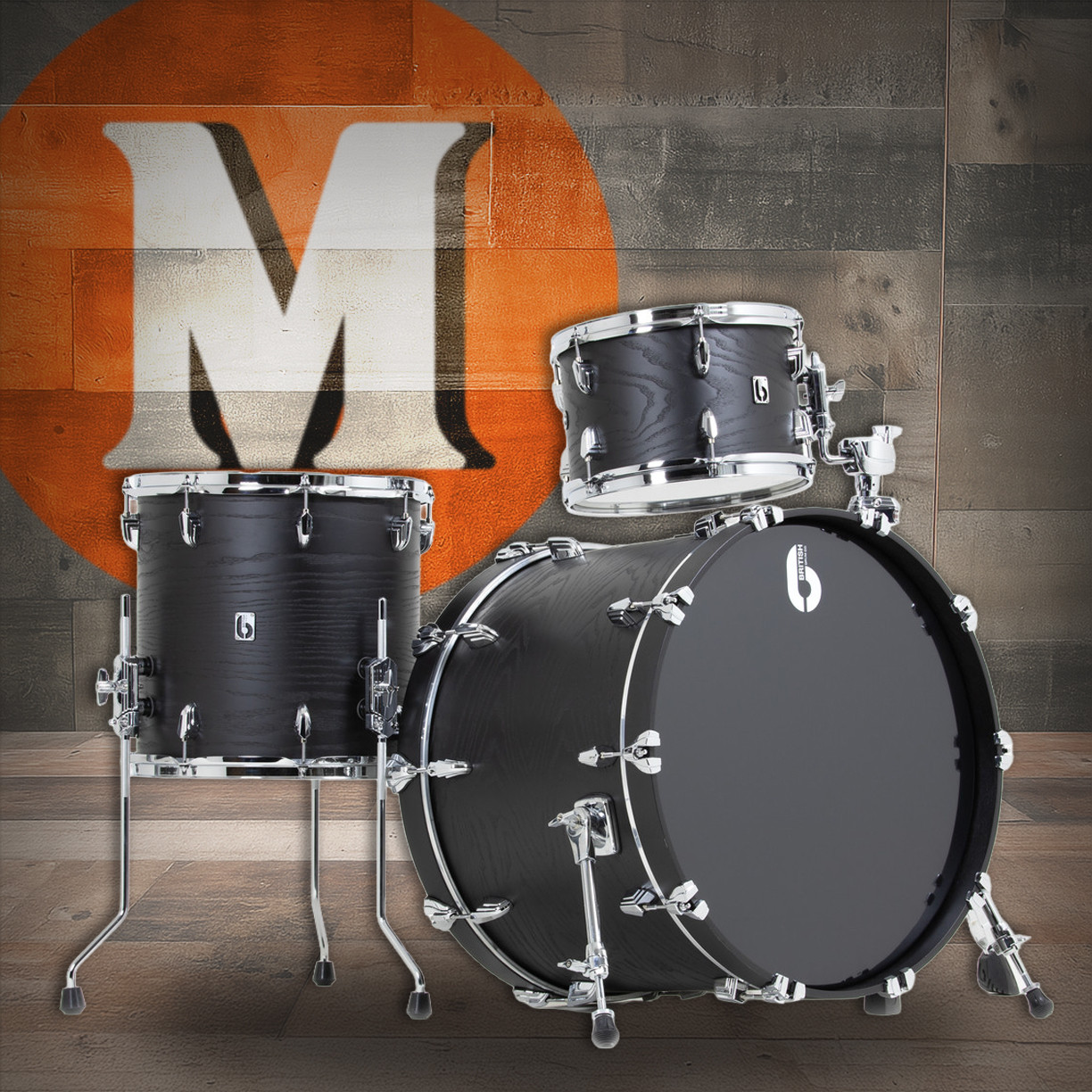 British Drum Co. RAV-CB-22 Raven Series Club Kit - 12"/16"/22" Shell Pack (RAV-CB-22) | Musician Madness