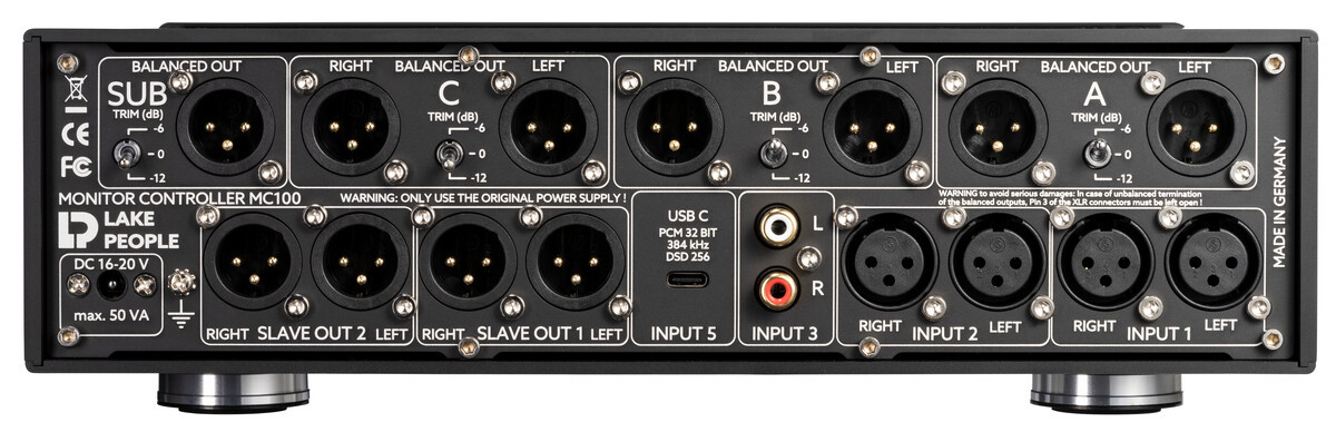 Lake People LP-MC100 Monitor Controller (LP-MC100) featuring precision volume control, multiple input/output options, and ultra-clean audio path for professional studio monitoring.