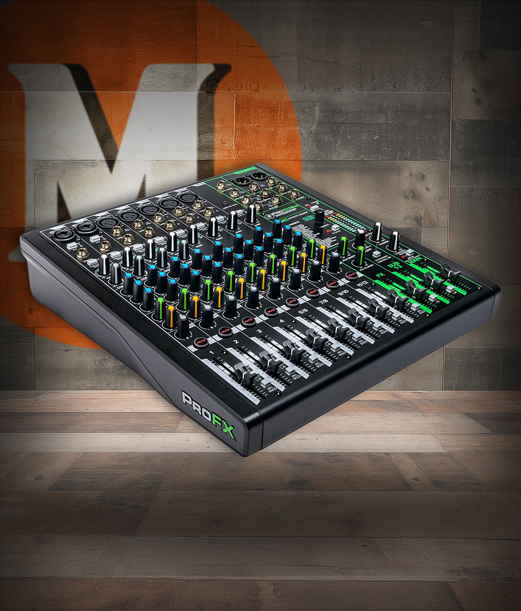 Mackie ProFX12v3 12-Channel Mixer (PROFX12-V3) featuring Onyx mic preamps, built-in effects engine, USB recording interface, and versatile routing for live sound, streaming, and studio work.