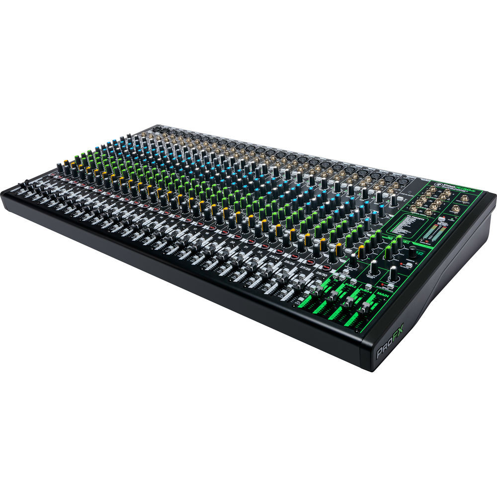 Mackie ProFX30v3 30-Channel Mixer (PROFX30-V3) featuring premium Onyx mic preamps, built-in digital effects engine, 2x4 USB recording interface, and extensive routing for professional large-scale live sound and studio use.