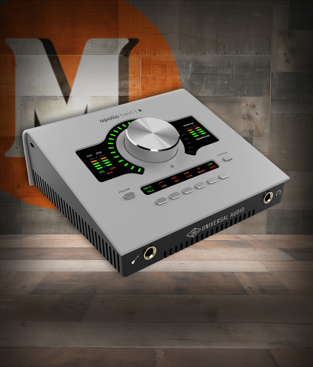 Universal Audio Apollo Twin X Quad Recording Interface â€“ Studio+ Gen 2 (UA-APTXQG2-STU-U) featuring premium AD/DA conversion, Unison mic preamps, UAD-2 Quad DSP processing, and the Studio+ plug-in bundle for complete professional studio recording.