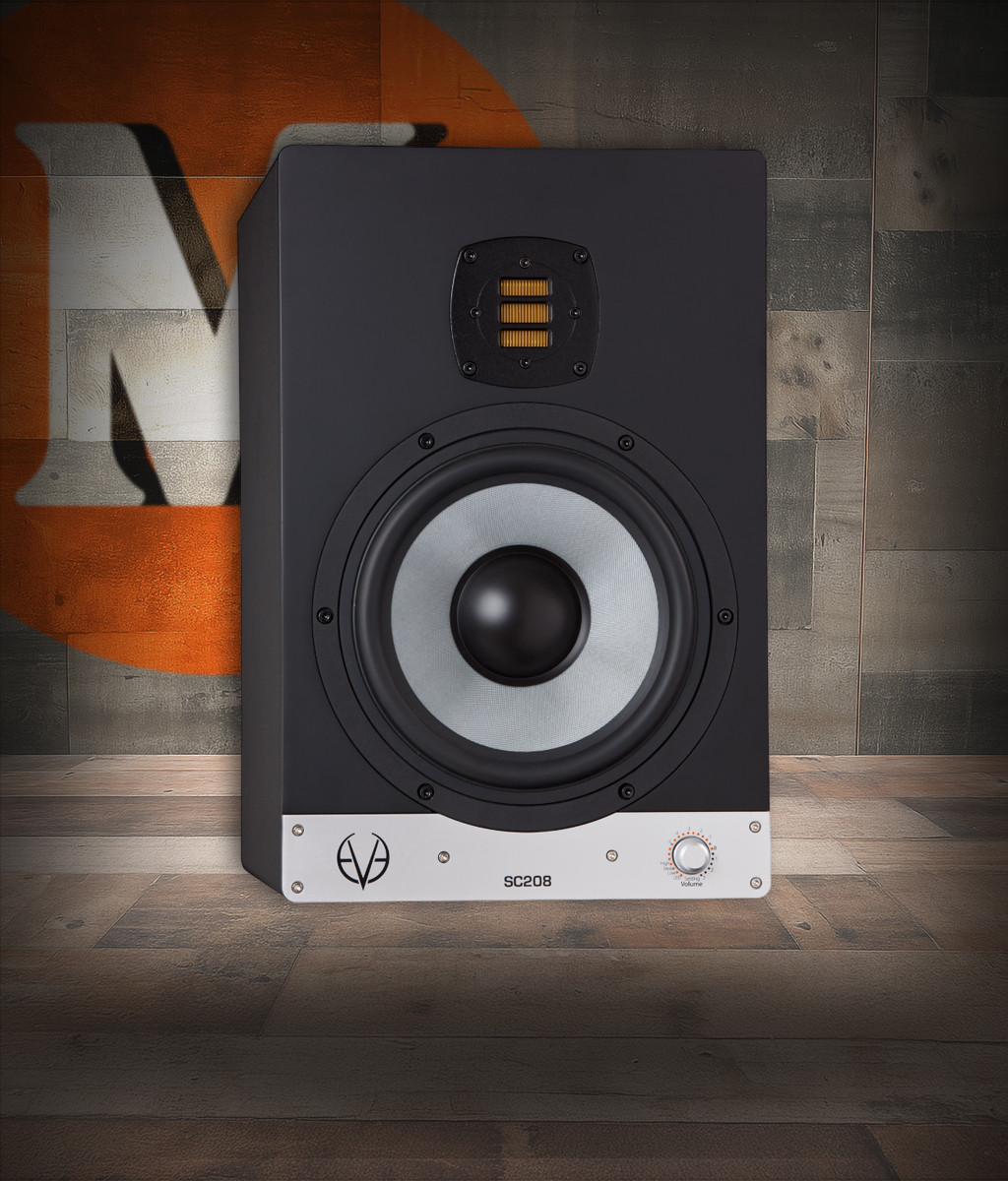 Eve Audio SC208 8" 2-Way Midfield Studio Monitor (SC208-U) featuring an 8-inch SilverCone woofer, AMT ribbon tweeter, DSP-controlled tuning, and high-resolution sound for mixing and mastering.