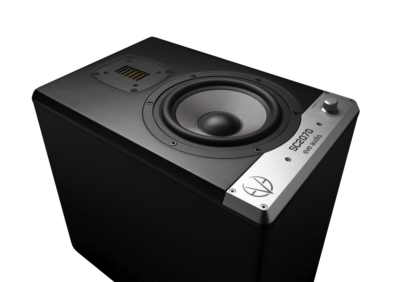 Eve Audio SC2070 7" 2-Way Nearfield Studio Monitor (SC2070-U) featuring a 7-inch SilverCone woofer, next-gen AMT tweeter, DSP-controlled tuning, and precise nearfield monitoring for professional mixing and production.