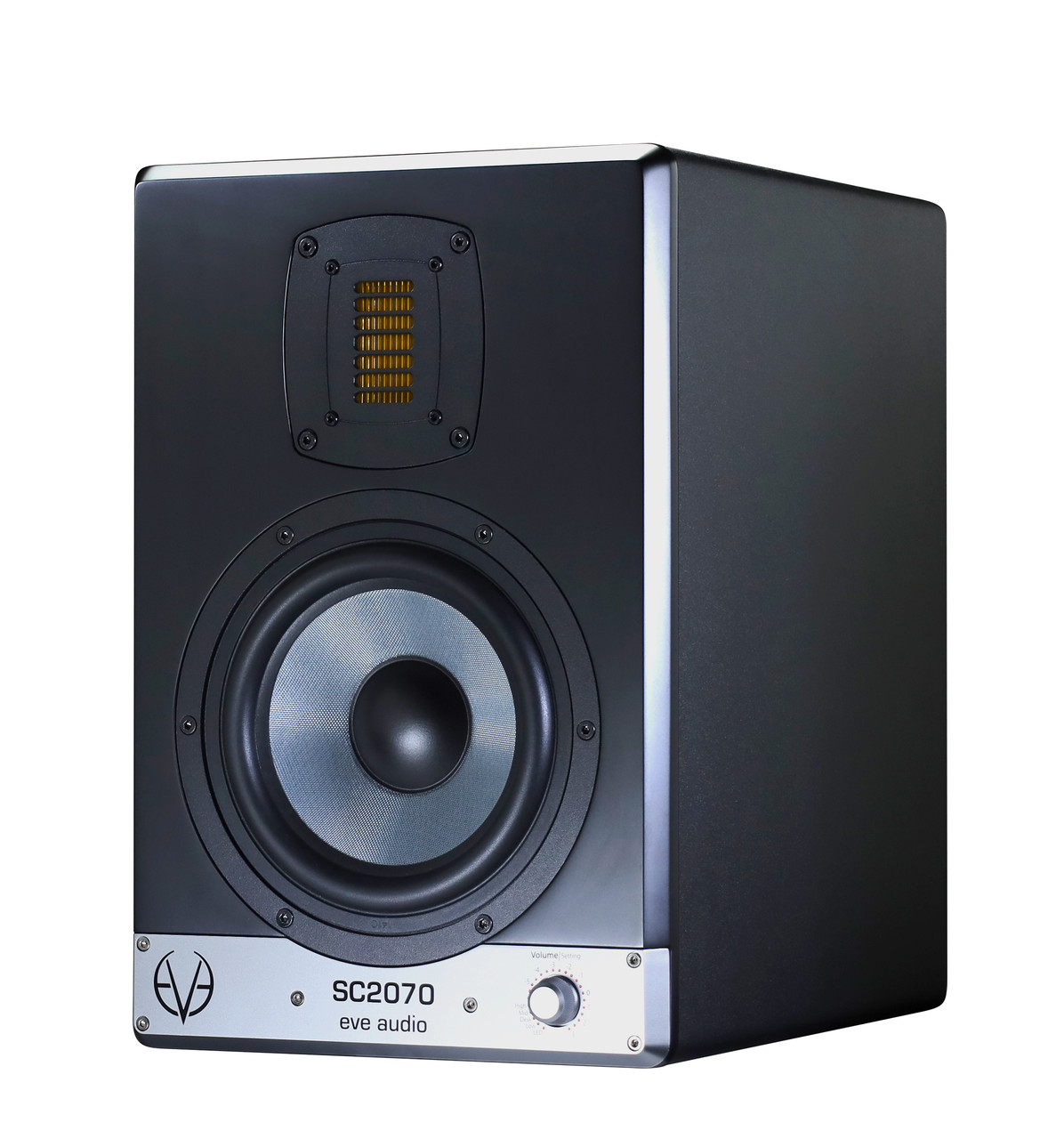 Eve Audio SC2070 7" 2-Way Nearfield Studio Monitor (SC2070-U) featuring a 7-inch SilverCone woofer, next-gen AMT tweeter, DSP-controlled tuning, and precise nearfield monitoring for professional mixing and production.