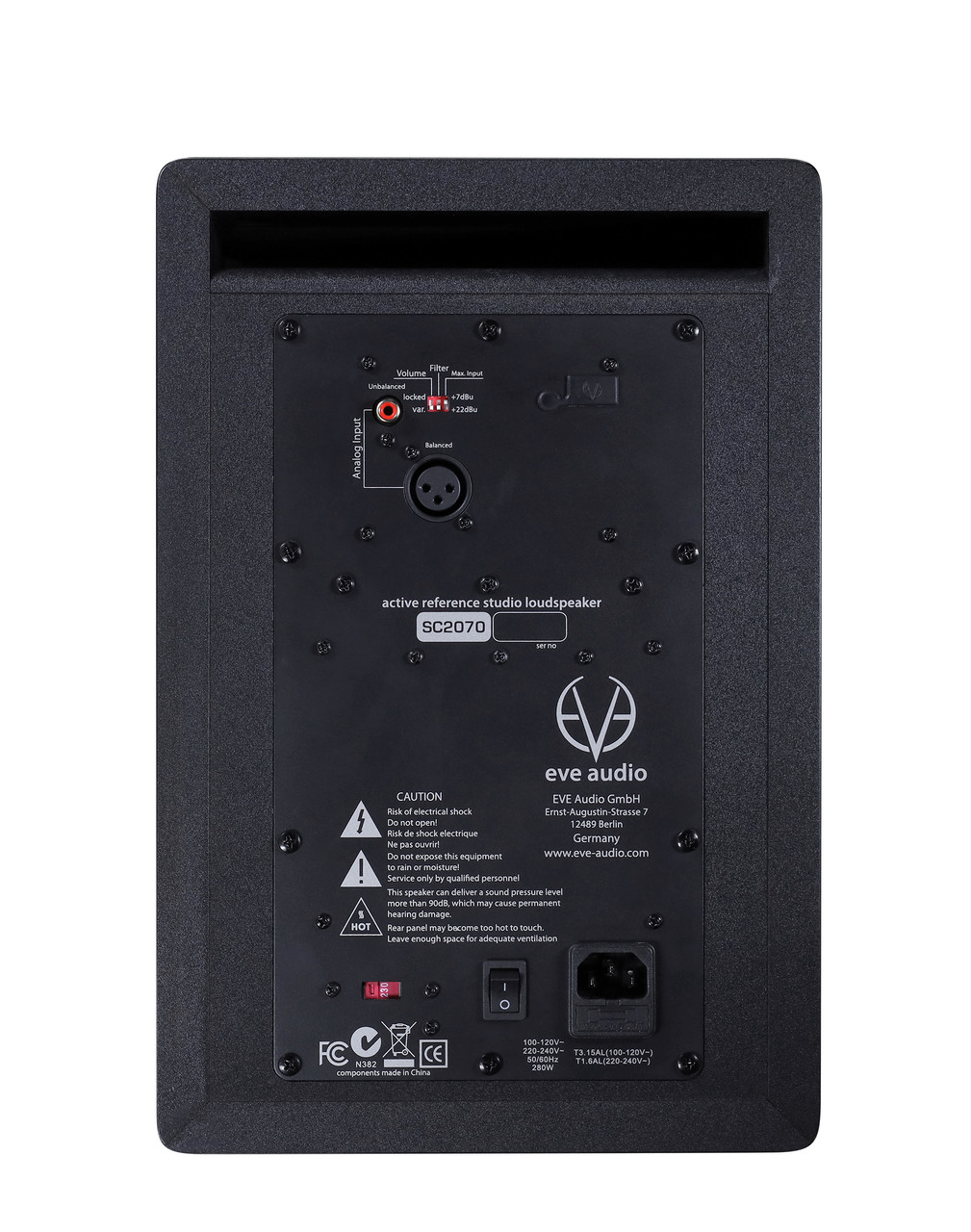 Eve Audio SC2070 7" 2-Way Nearfield Studio Monitor (SC2070-U) featuring a 7-inch SilverCone woofer, next-gen AMT tweeter, DSP-controlled tuning, and precise nearfield monitoring for professional mixing and production.