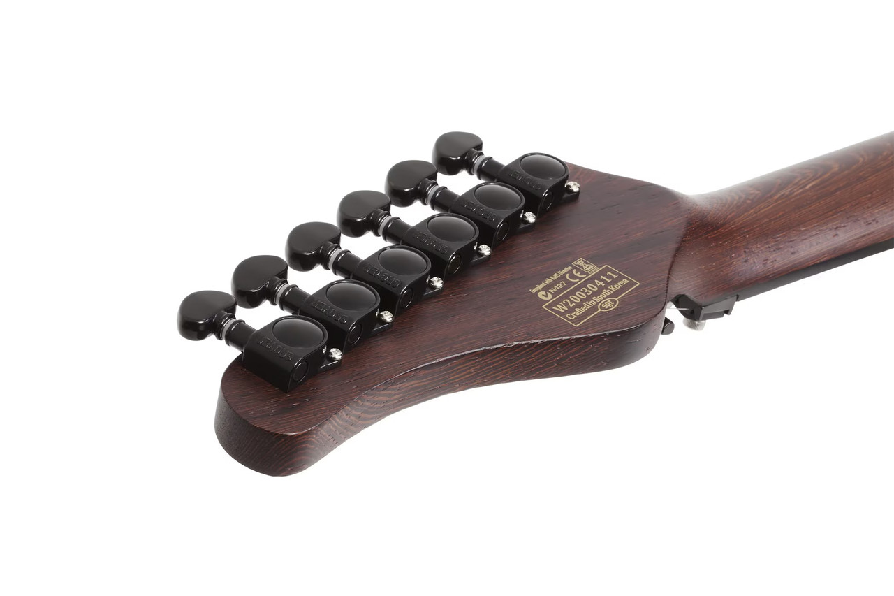 Schecter Sun Valley Super Shredder Exotic FR â€“ Natural Satin (1265) featuring exotic wood top, Floyd Rose locking tremolo, roasted maple neck, and high-output pickups for modern shred performance.