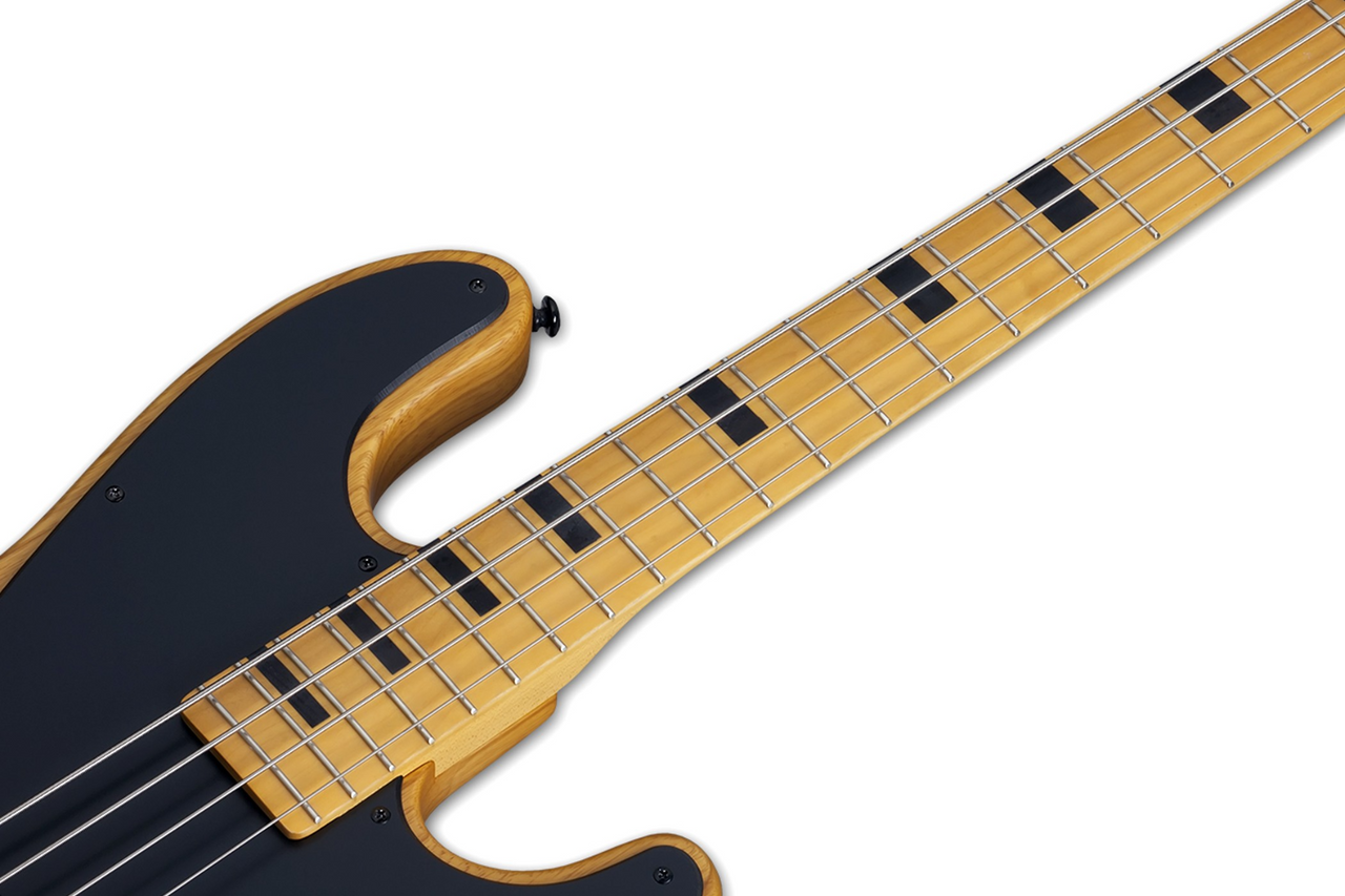 Schecter Model-T Session â€“ Aged Natural Satin (2848) featuring swamp ash construction, passive pickups, smooth satin finish, and a vintage-inspired design built for versatile studio and live bass performance.