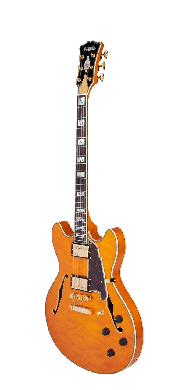 D'Angelico Excel DC XT w/ Case - Vintage Natural Quilt (DAEDCXTQVNATGS) | Musician Madness