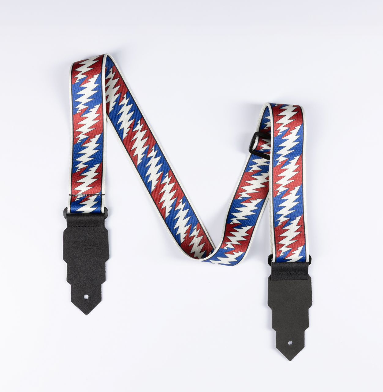 Grateful Dead Guitar Strap - Red/White/Blue "Lightning Bolts" (DAGDSTRAP2) | Musician Madness