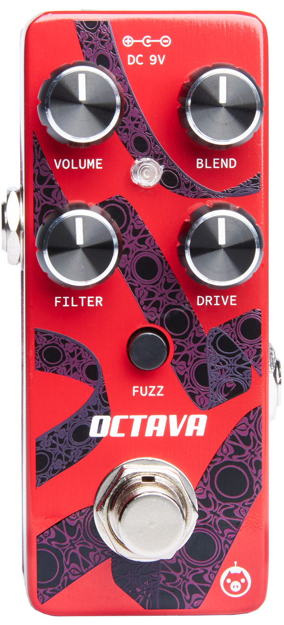Pigtronix Octava Analog Octave Fuzz (OCT2) featuring analog octave-up circuitry, thick fuzz distortion, and expressive harmonic response ideal for psychedelic leads and vintage-style tones.