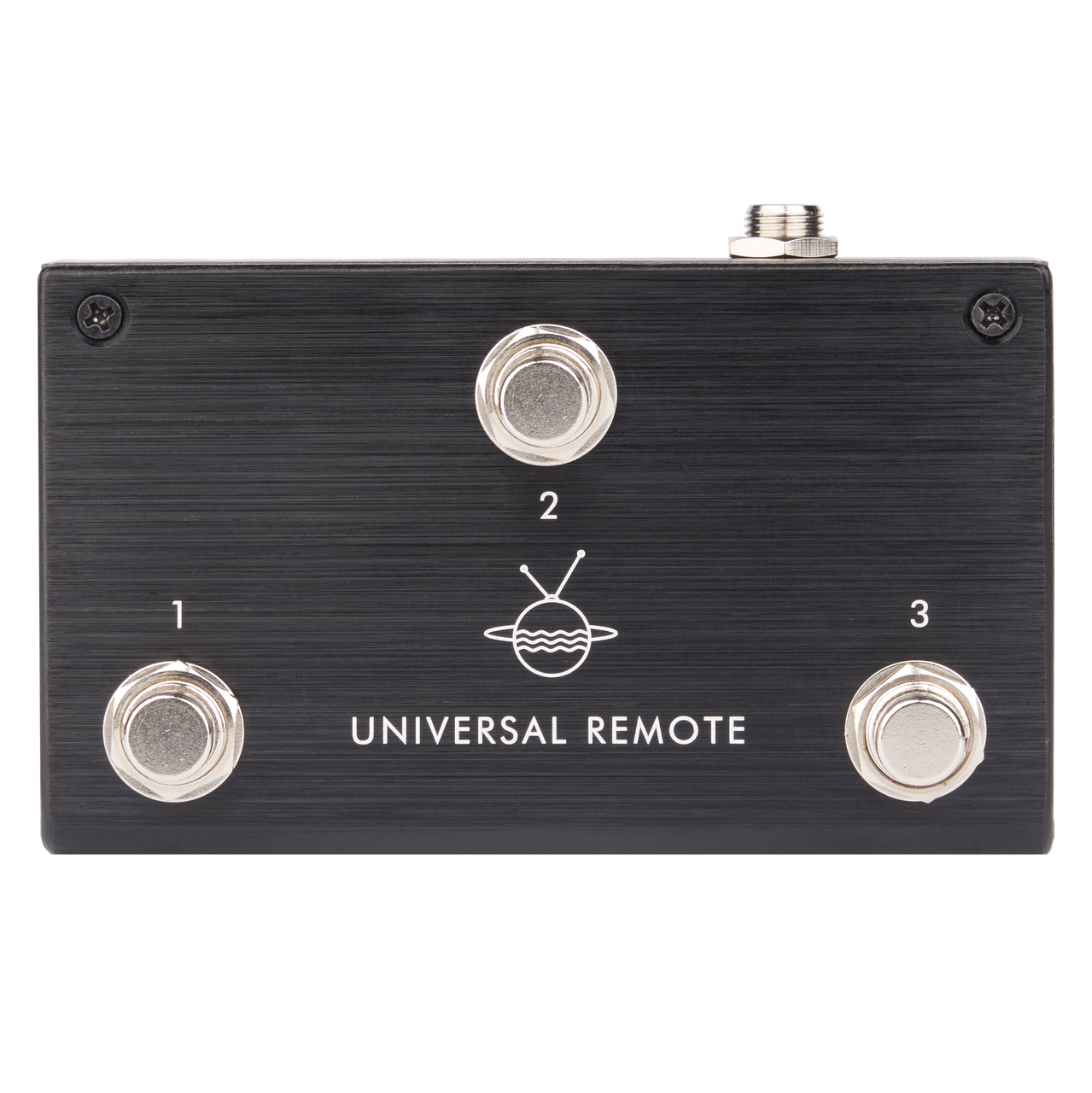 Pigtronix Universal Remote (URS) 3-button passive footswitch featuring rugged metal construction, passive switching design, and compatibility with multiple Pigtronix pedals for hands-free control.