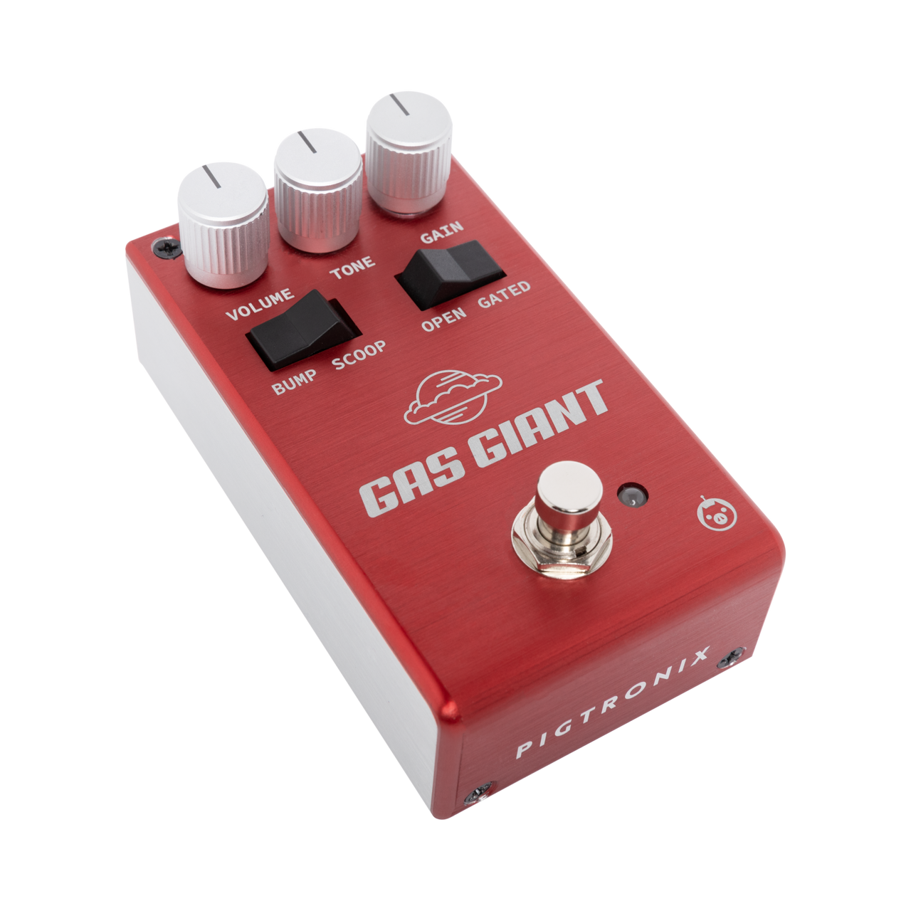 Pigtronix Gas Giant Fuzz (GAS) featuring powerful high-gain analog fuzz, rich harmonics, and thick saturated tones for heavy riffs and expressive lead work.