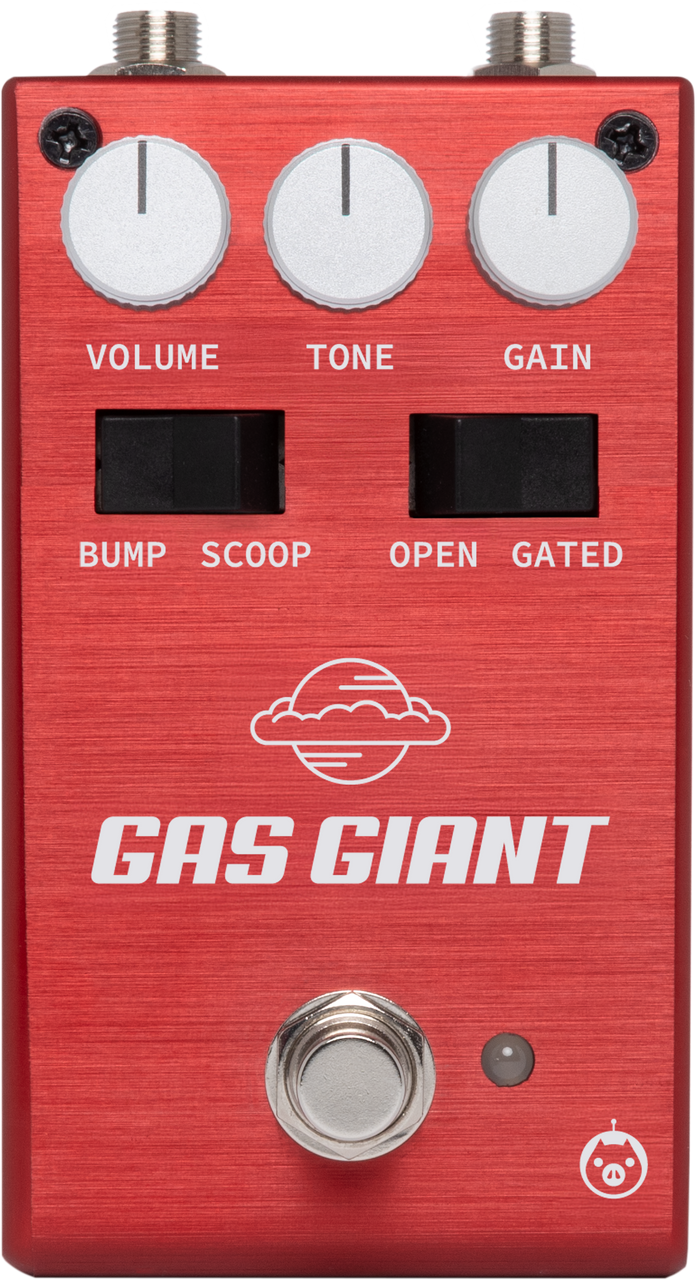 Pigtronix Gas Giant Fuzz (GAS) featuring powerful high-gain analog fuzz, rich harmonics, and thick saturated tones for heavy riffs and expressive lead work.