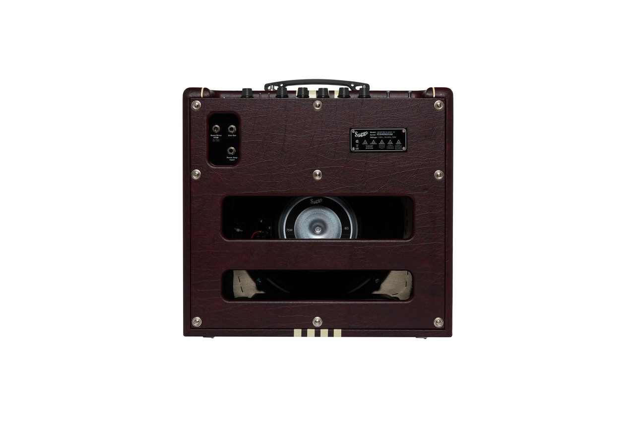 Supro Delta King 12 - 15-Watt 1x12 Combo Amp with Reverb (1822RBURC) featuring Burgundy & Cream styling, tube-driven tone, onboard reverb, and a powerful 12-inch Supro speaker for vintage-inspired stage and studio performance.