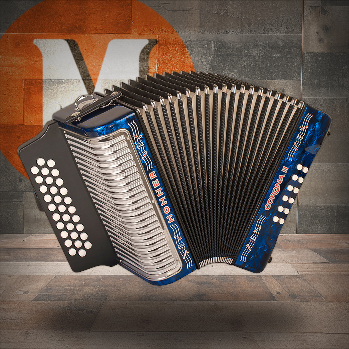 Hohner Corona II FBbEb Accordion - Pearl Dark Blue (3500BL) | Musician Madness