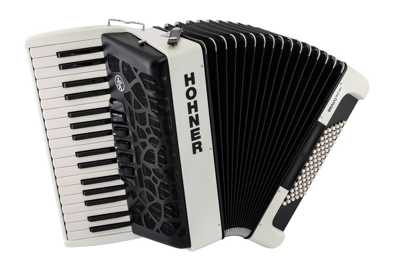 Hohner Bravo MyColor Chromatic 72 Bass Piano Accordion - Day Pure White (BR72-PW) | Musician Madness