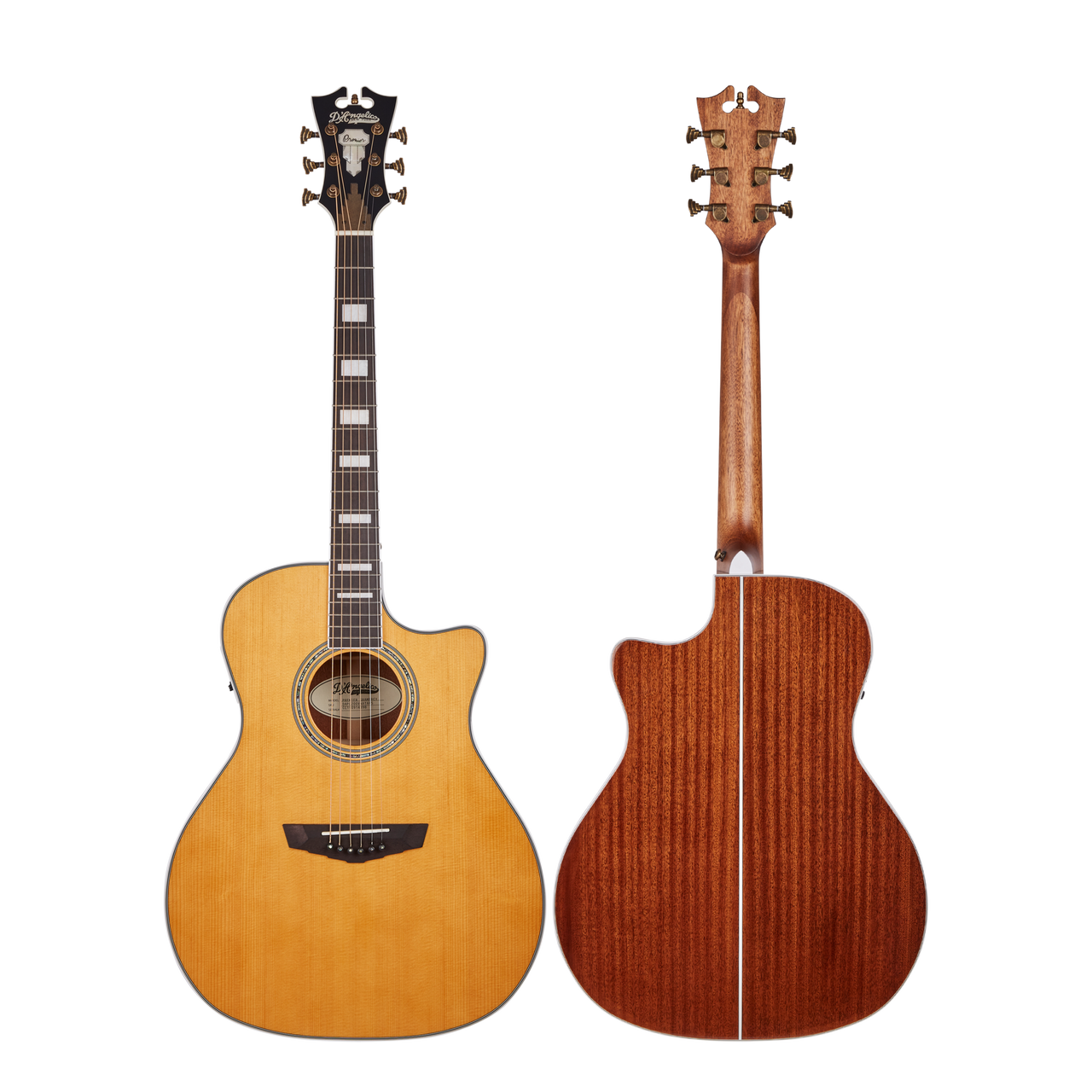 Dâ€™Angelico Gramercy Grand Auditorium CE - Vintage Natural Bundle (DAPG200VNATAPS) featuring a grand auditorium body, cutaway design, onboard electronics, natural wood finish.