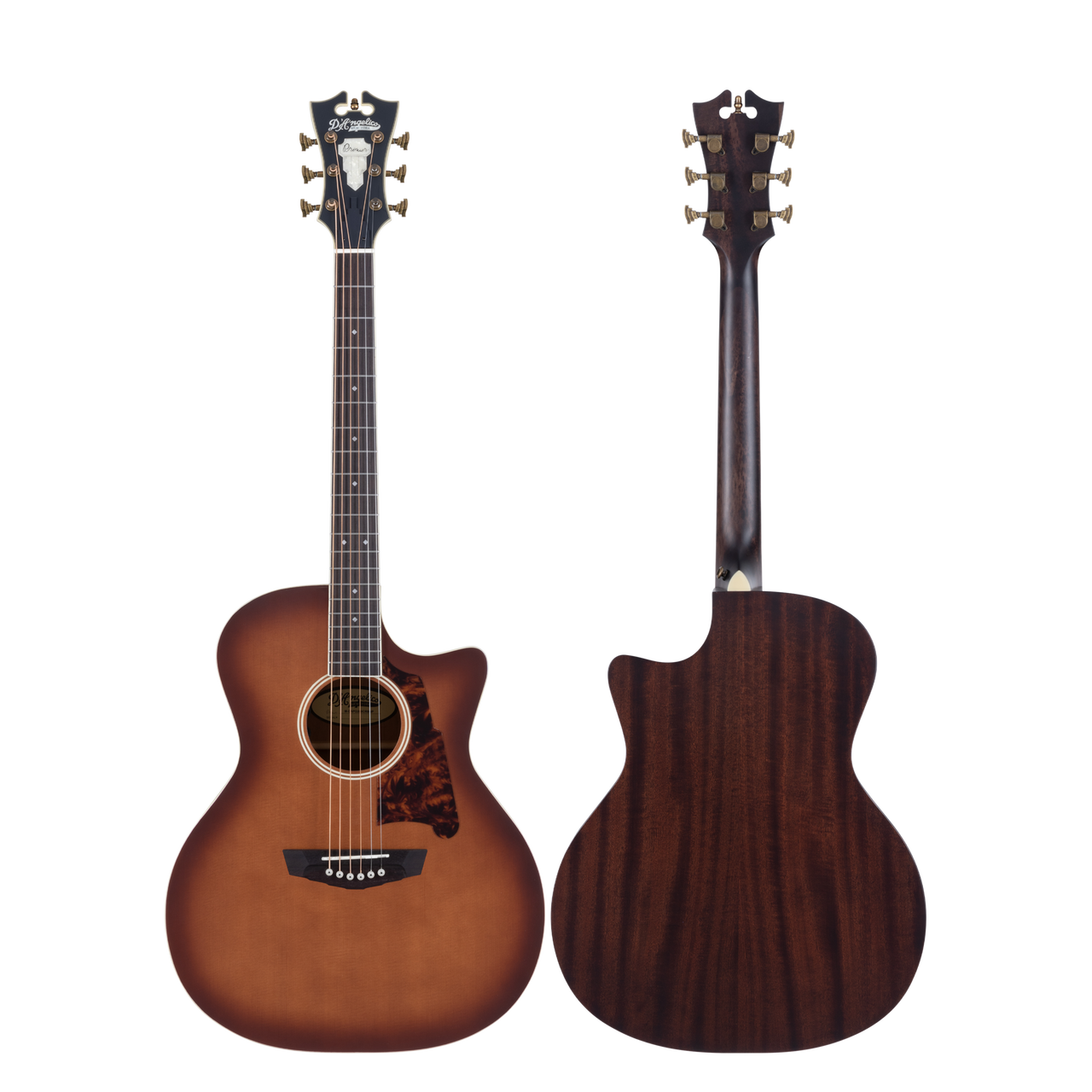 Dâ€™Angelico Gramercy Grand Auditorium CE - Caramel Burst (DAPG200CRBAP) featuring a Caramel Burst finish, grand auditorium body, cutaway design, onboard electronics.