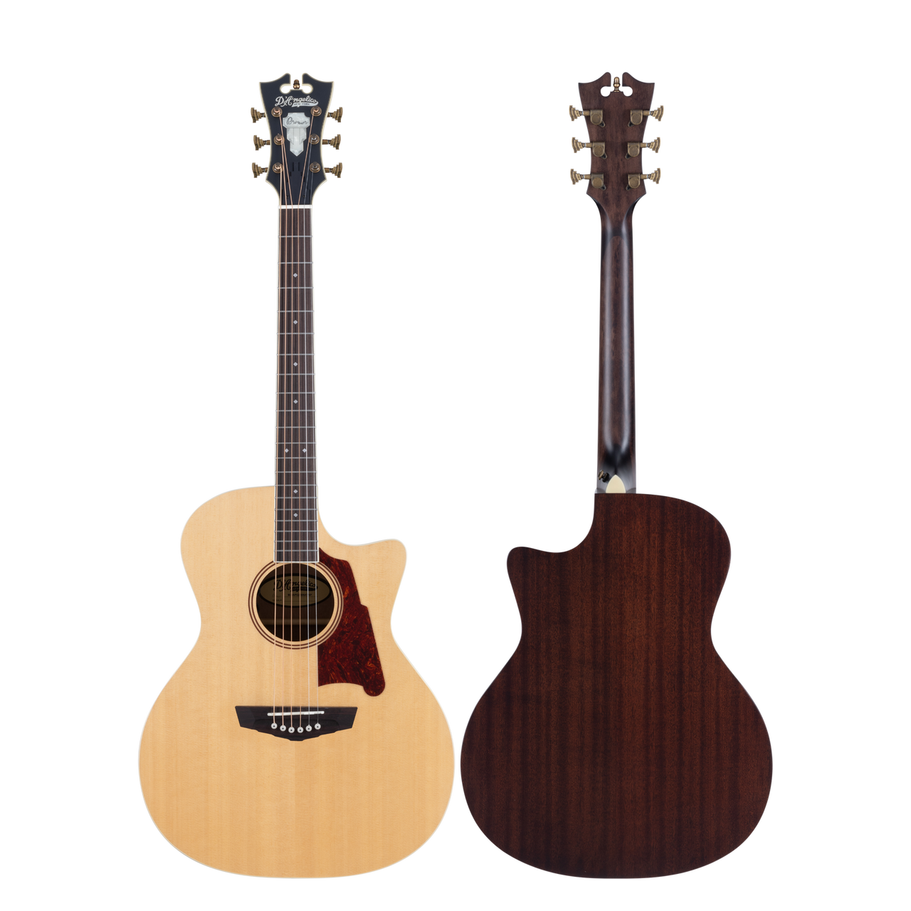 Dâ€™Angelico Gramercy Grand Auditorium CE - Natural Bundle (DAPG200NATAP) featuring a natural wood finish, grand auditorium body, cutaway design, onboard electronics.