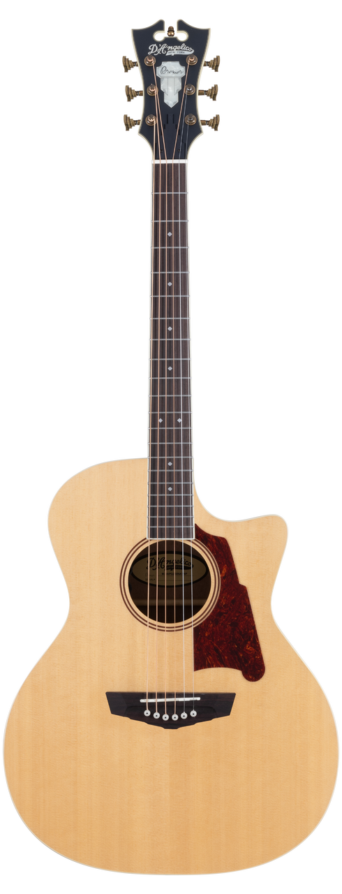Dâ€™Angelico Gramercy Grand Auditorium CE - Natural Bundle (DAPG200NATAP) featuring a natural wood finish, grand auditorium body, cutaway design, onboard electronics.