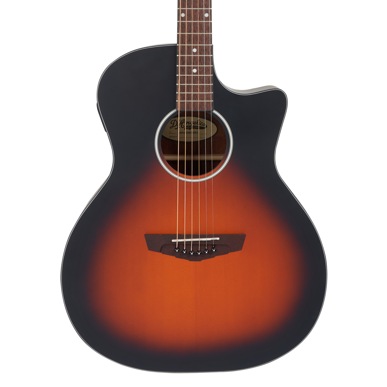 D’Angelico Gramercy LS Grand Auditorium CE – Satin Vintage Sunburst Bundle (DAPLSG200SVSBCP) featuring a satin vintage sunburst finish, LS grand auditorium body, cutaway design, onboard electronics, and included hard case and guitar strap.