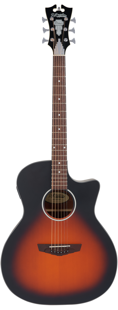 Dâ€™Angelico Gramercy LS Grand Auditorium CE â€“ Satin Vintage Sunburst Bundle (DAPLSG200SVSBCP) featuring a satin vintage sunburst finish, LS grand auditorium body, cutaway design, onboard electronics, and included hard case and guitar strap.